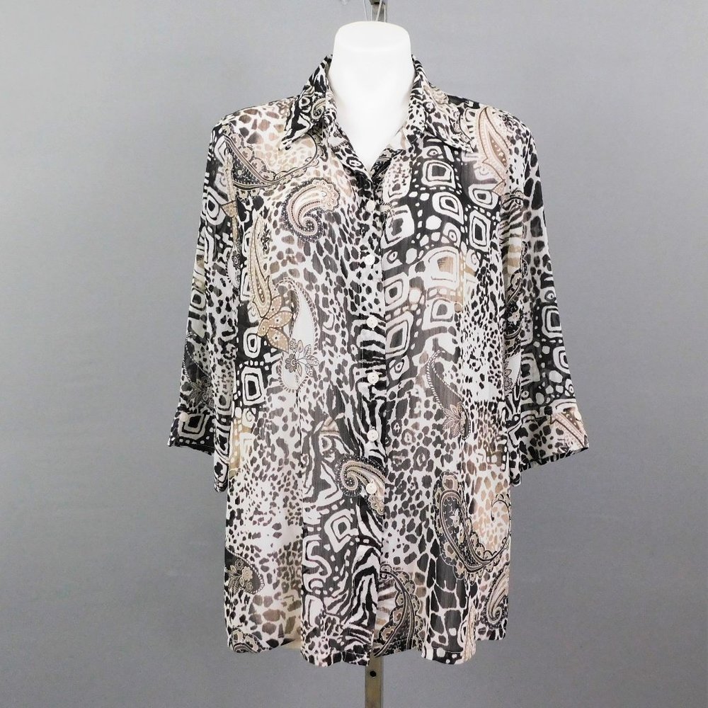 Kim Rogers Petite Women Shirt Black 16P